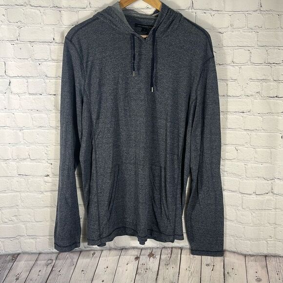 John Varvatos USA Heather  Gray  Long Sleeve Tshirt Hoodie size XL - Picture 1 of 6